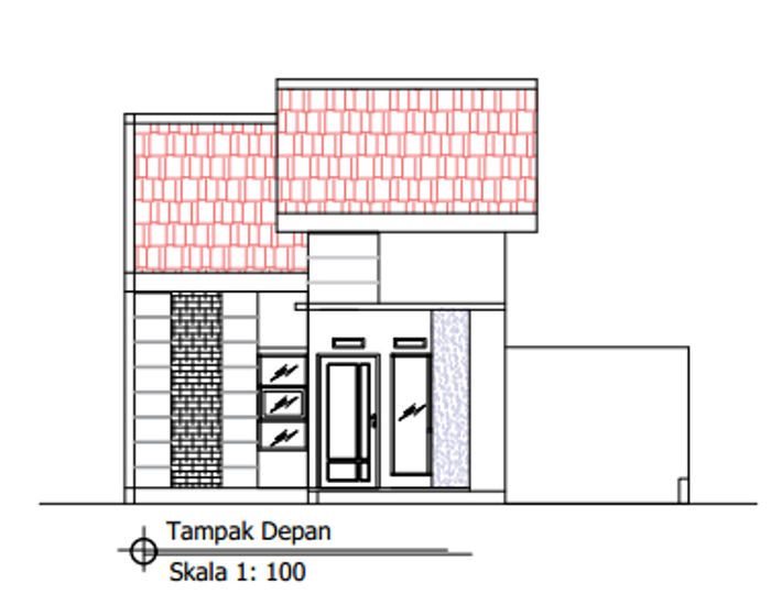 foto tampak rumah tipe 36/80 perumahan Graha Mandiri Laban
