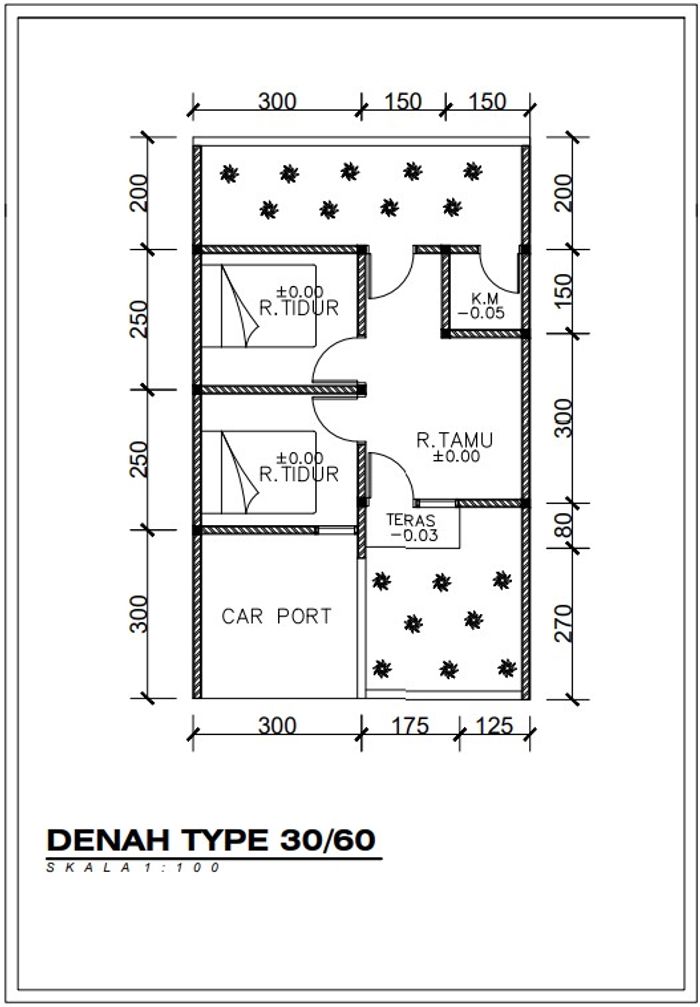 foto denah rumah tipe 30 perumahan SAMUDERA RESIDENCE BRONDONG