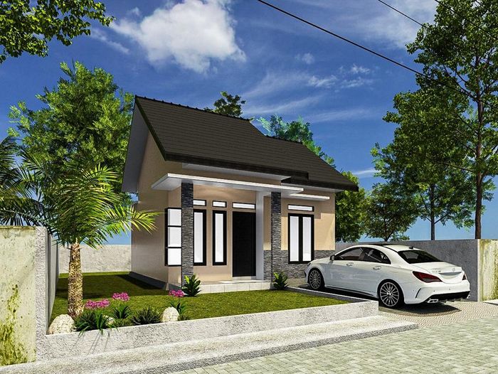 foto tampak rumah tipe 36 perumahan Villa Samara Rolanda Bhayangkara