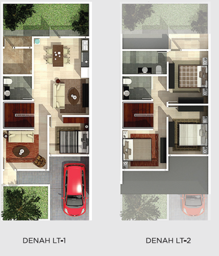 foto denah rumah tipe A3 perumahan LOTUS JASMINE