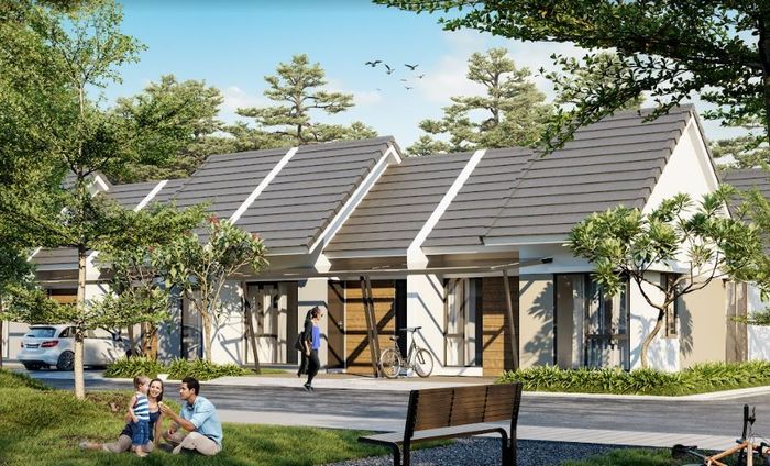 foto tampak rumah tipe PIANTA 445JT perumahan Mutiara Columbus