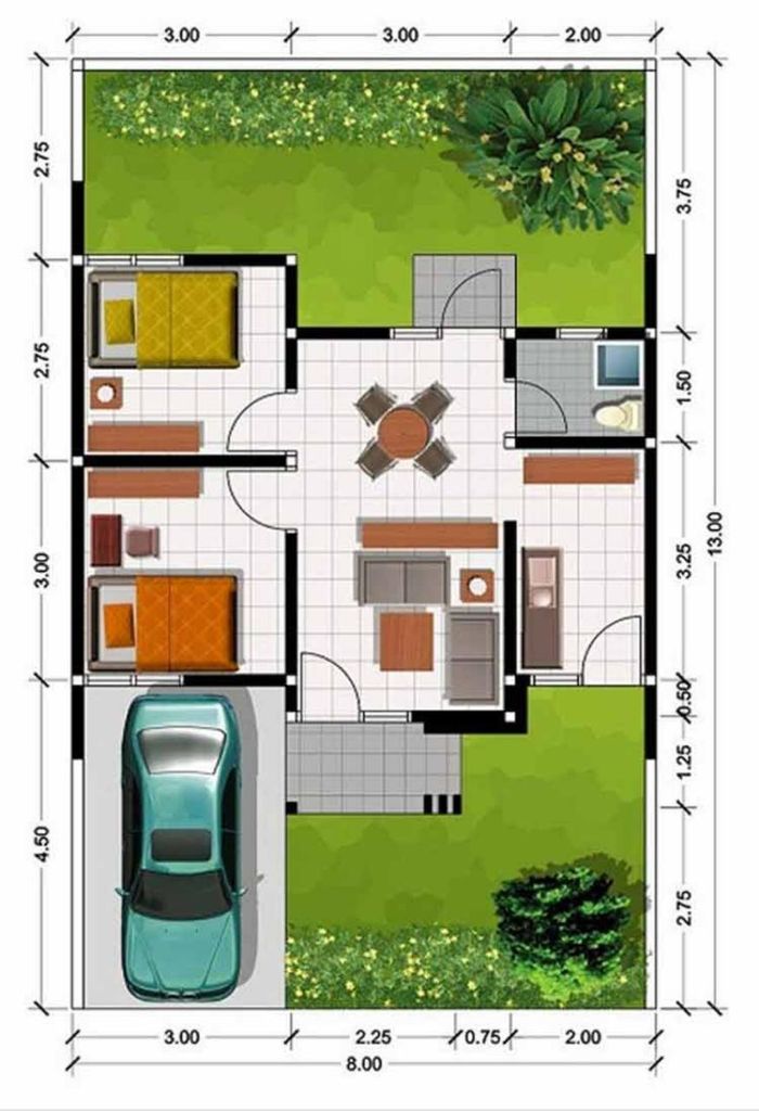 foto denah rumah tipe 45/108 perumahan Perumahan Griya az Zahra