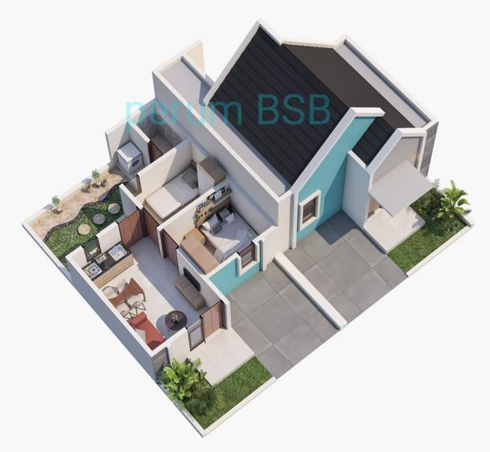 foto denah rumah tipe 30/60 perumahan Bumi Surya Banjaran