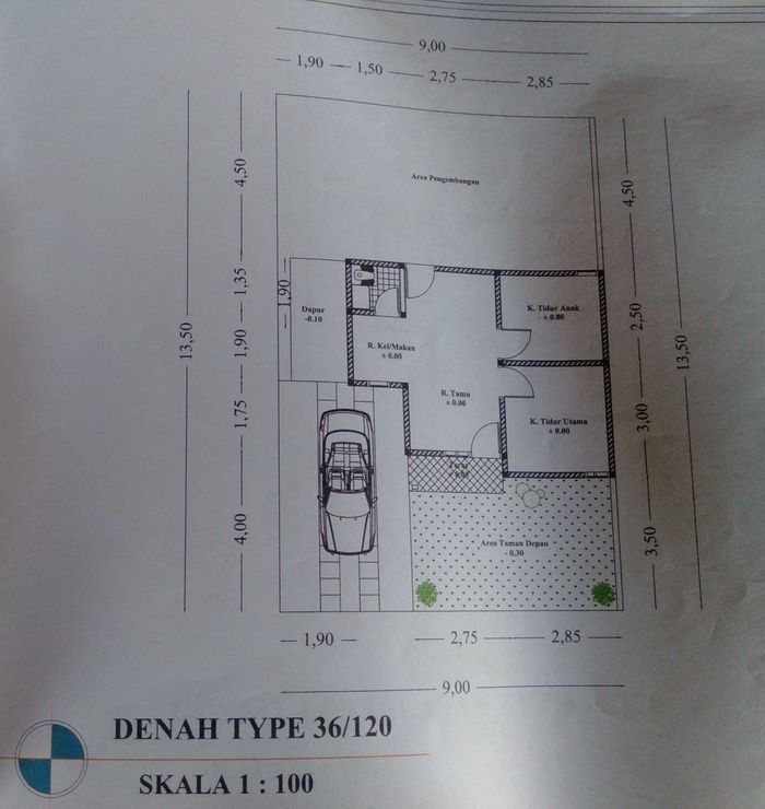 foto denah rumah tipe 36 perumahan Swarna bhumi 3