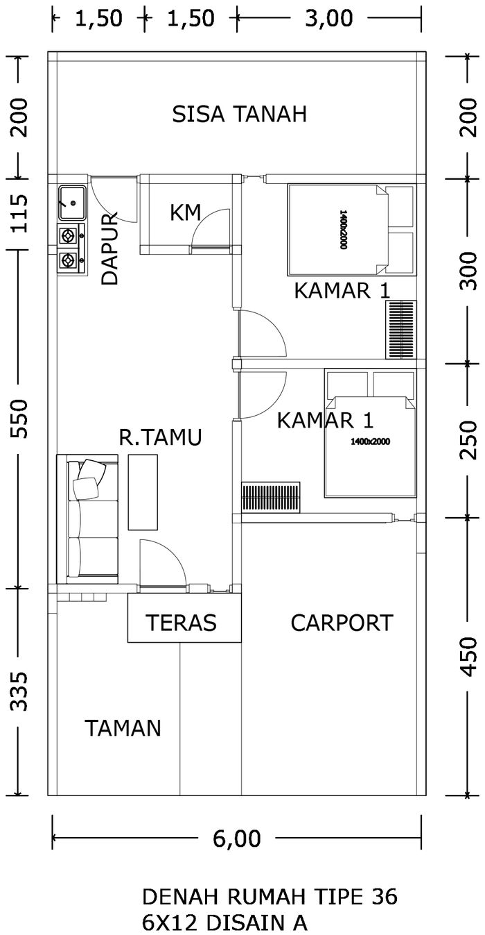 foto denah rumah tipe A perumahan SN RESIDENCE