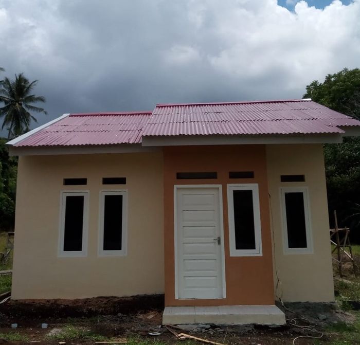 foto tampak rumah tipe Edelweis perumahan The Harvest Land Lembean