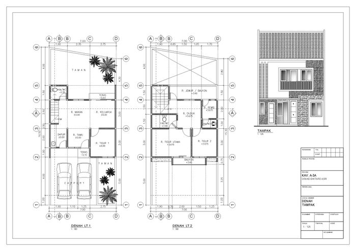 foto denah rumah tipe 2 Lantai perumahan Grand Bintaro Asri Thp2