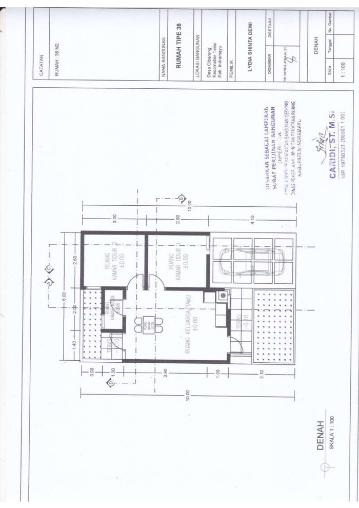 foto denah rumah tipe 36/60 perumahan SAPUTRA RESIDENCE