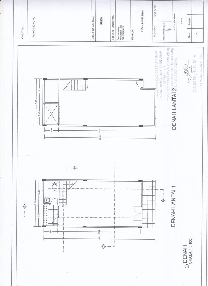 foto denah rumah tipe RUKO 60/120 perumahan SAPUTRA RESIDENCE