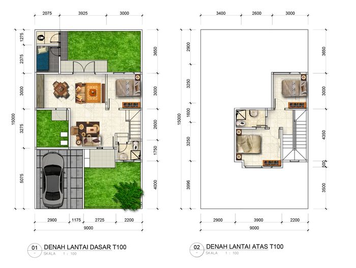 foto denah rumah tipe 100 perumahan Wasta Lagoon