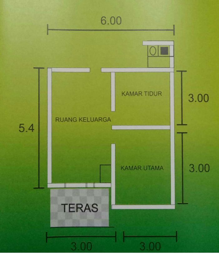 foto denah rumah tipe 36 perumahan ABI LUBUK MINTURUN