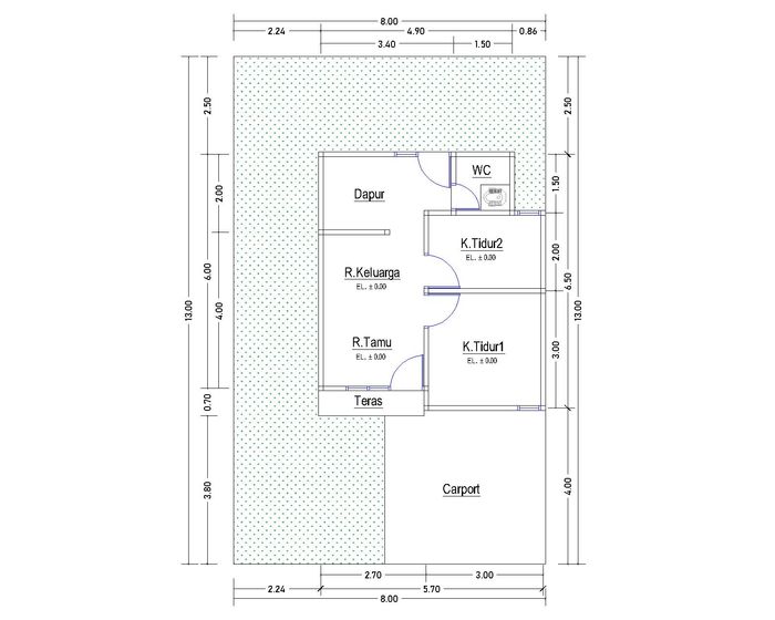 foto denah rumah tipe 36 (subsidi) perumahan YASMINE GARDEN 2