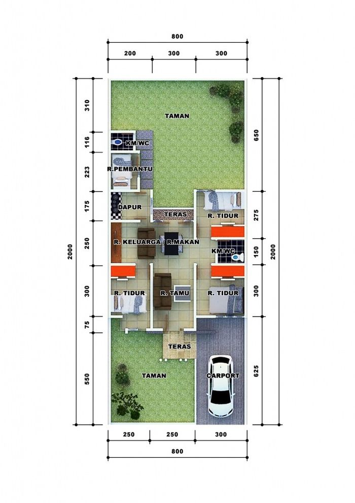 foto denah rumah tipe 70/160 perumahan Bukit Graha Bhakti Asri