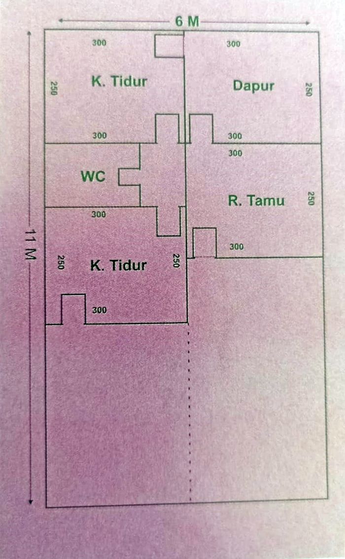 foto denah rumah tipe subsidi perumahan PUNCAK MANIS CIBOLANG SUKABUMI