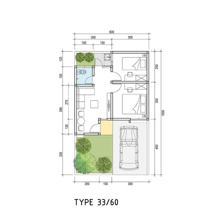 foto denah rumah tipe 33/60 perumahan Landoh Residence
