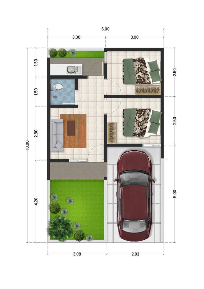 foto denah rumah tipe Komersil 1 LT 60 perumahan GRAHA BHINNEKA FORTUNA 2