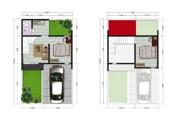 foto denah rumah tipe Komersil 2 LT 63 perumahan GRAHA BHINNEKA FORTUNA 2