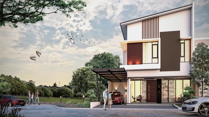 foto tampak rumah tipe Soho 95 perumahan GRAHA BHINNEKA FORTUNA 2