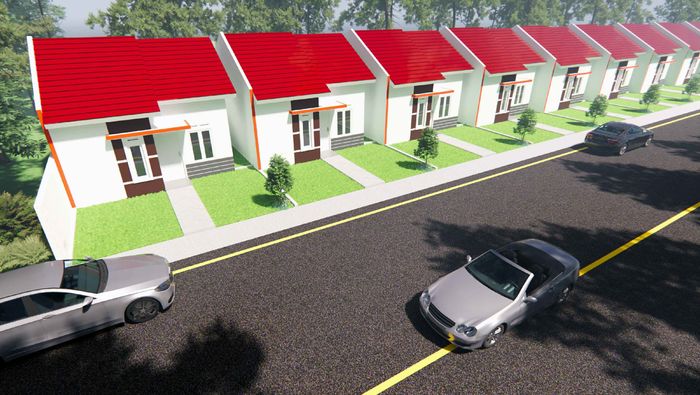 foto tampak rumah tipe 36 perumahan JERAMBAH MEKAR LESTARI 1 TAHAP 2