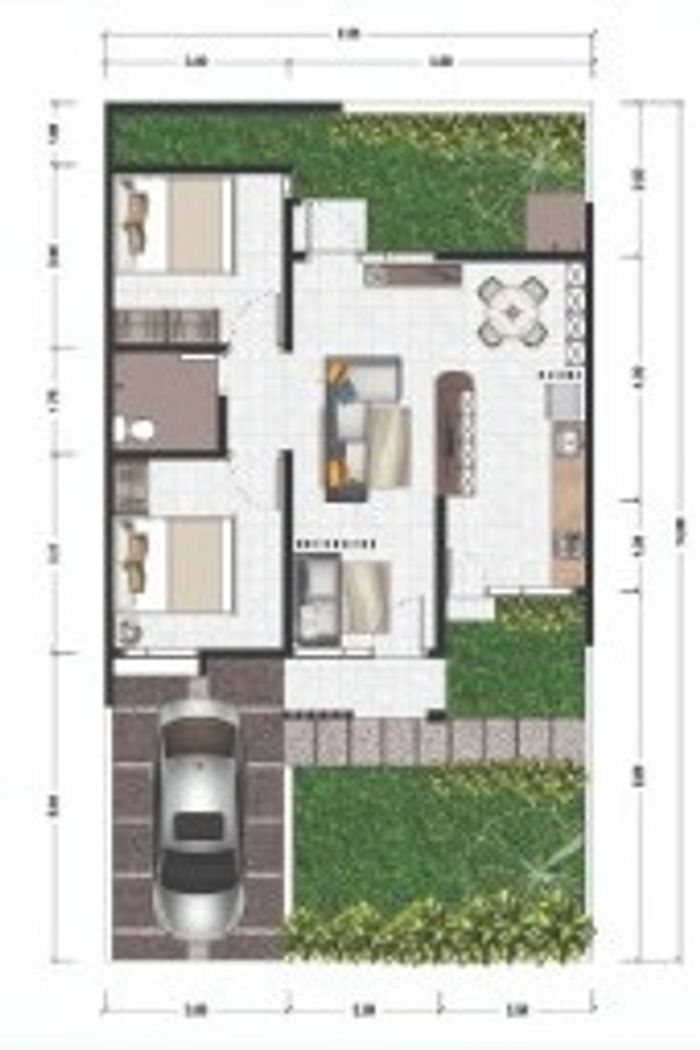 foto denah rumah tipe 45/55 perumahan COCO GARDEN