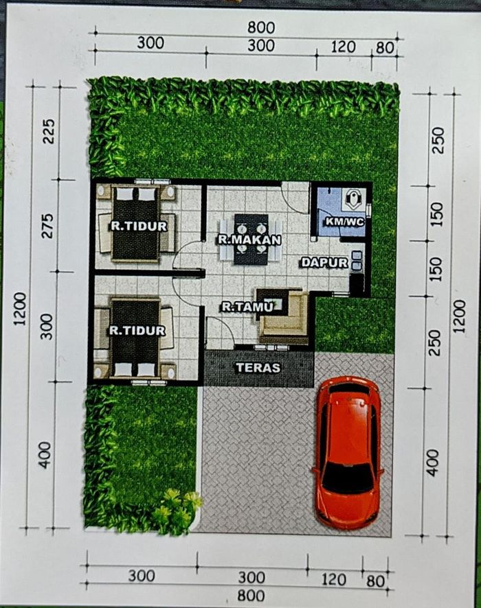 foto denah rumah tipe 36/96 perumahan BUKIT PERMATA ASRI TAHAP 3