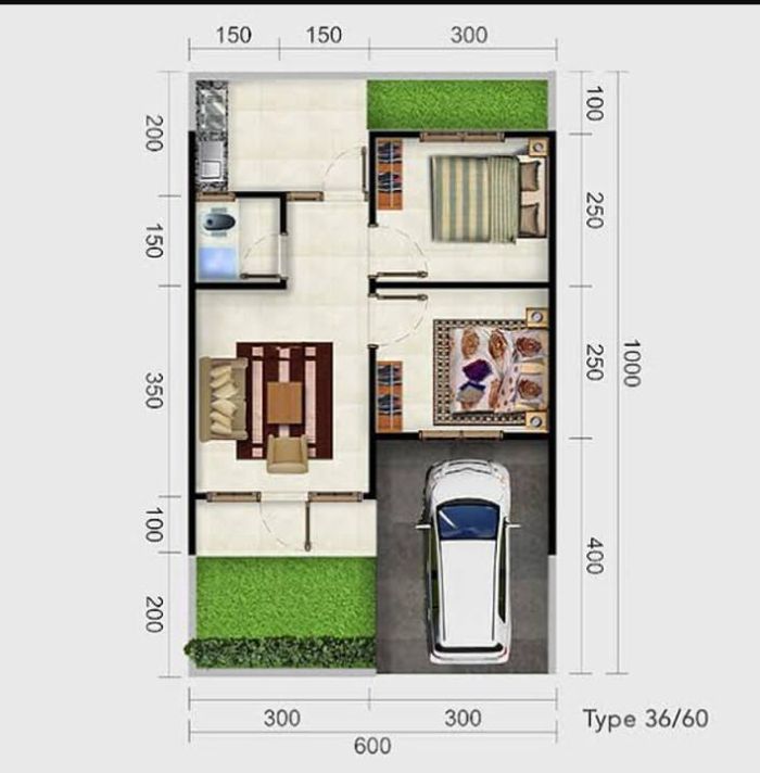 foto denah rumah tipe 36 perumahan KUTABUMI 6 TAHAP V