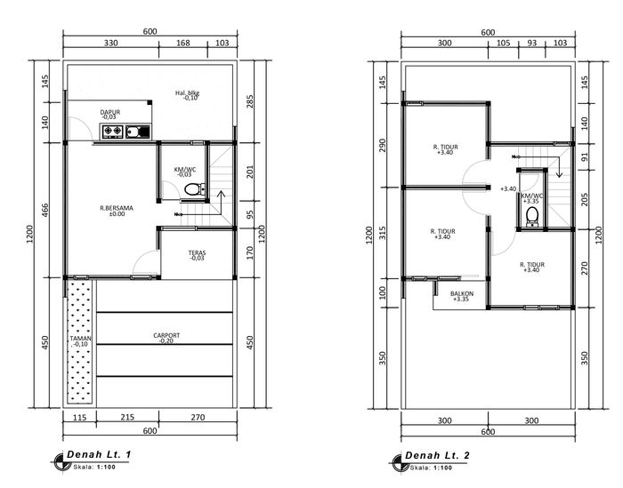 foto denah rumah tipe 60 Compact (756) perumahan City Garden Residence Blok FConnexion