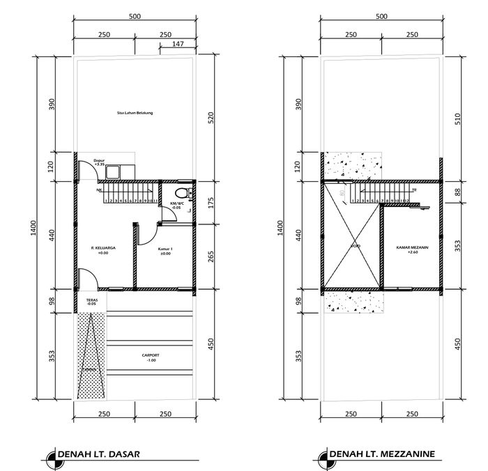 foto denah rumah tipe 33 Mezzanine (365) perumahan Griya Pataruman Asri 3