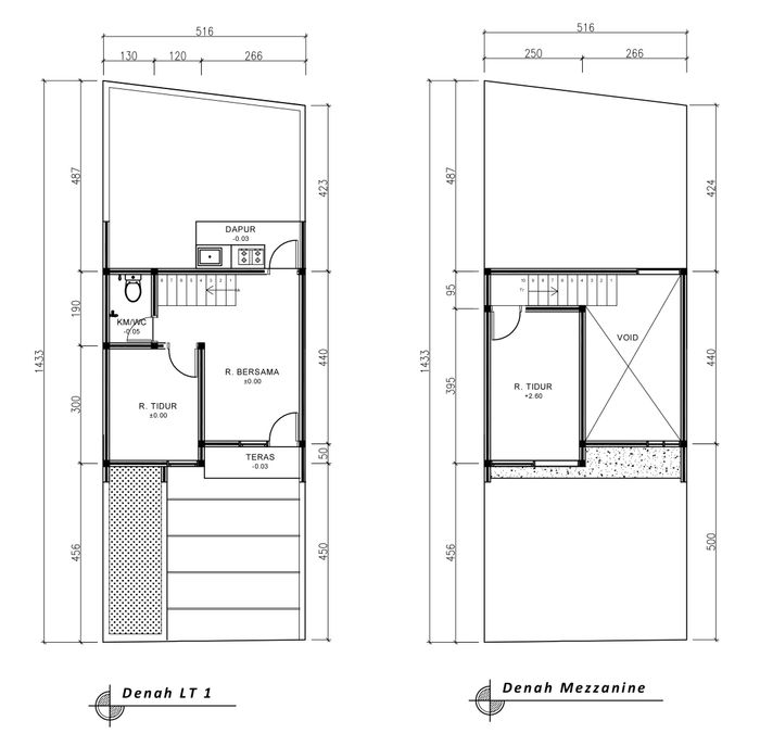 foto denah rumah tipe 36 Mezzanine (447) perumahan Seroja Home Residence 2