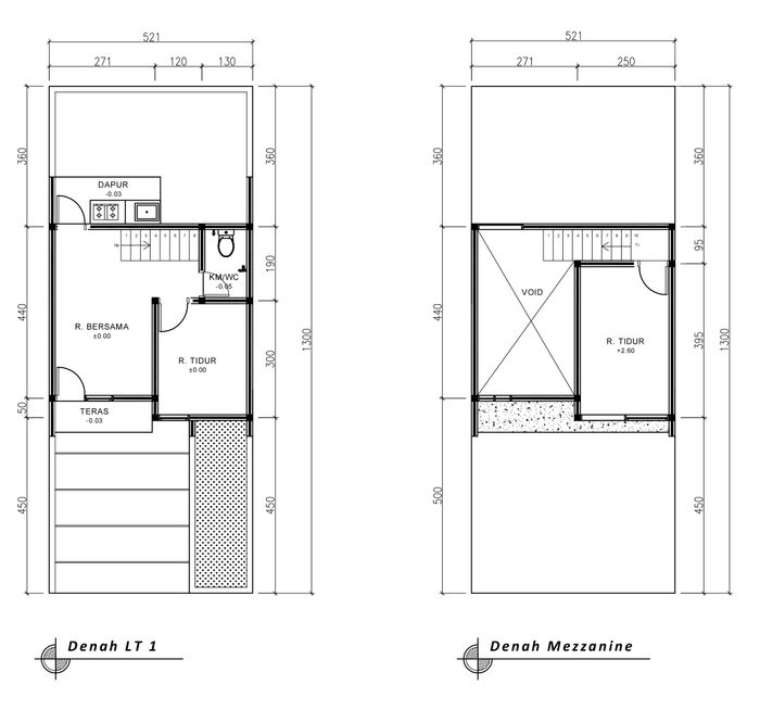 foto denah rumah tipe 36 Mezzanine (404) perumahan Seroja Home Residence 2