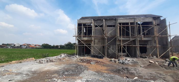 foto tampak rumah tipe 52 Compact (423) perumahan G-Land Arcadia Buahbatu