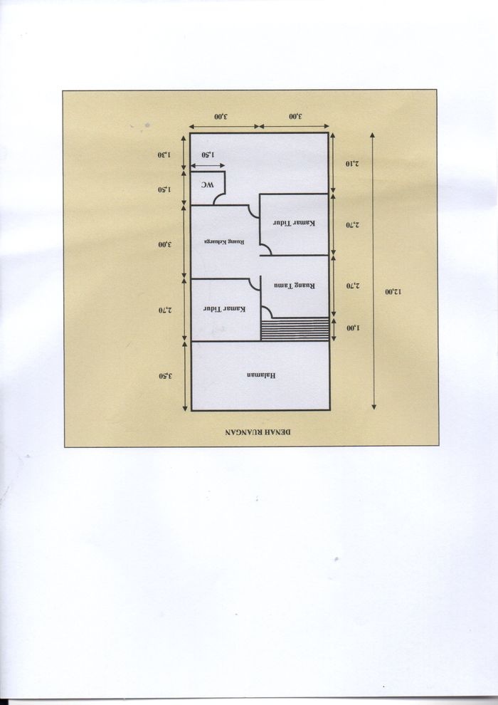foto denah rumah tipe 36/72 perumahan PEMALANG INDAH REGENCY 99 TAHAP 3