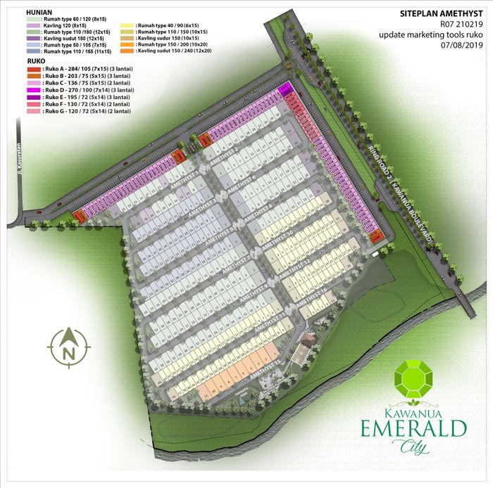 foto denah rumah tipe AMETHYST 50/105 perumahan Kawanua Emerald City Cluster Amethyst