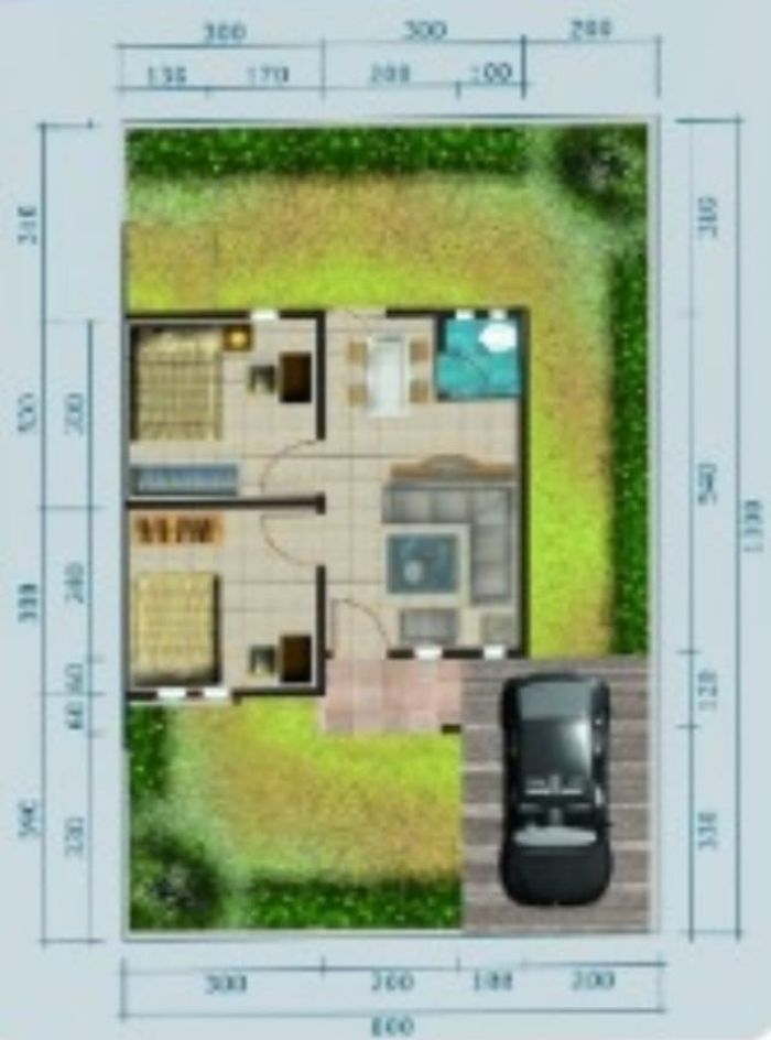 foto denah rumah tipe 36/105 perumahan Al-Dzakiy Residence