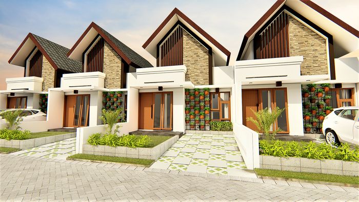 foto tampak rumah tipe ORCHARD D 33 perumahan Jawara Land