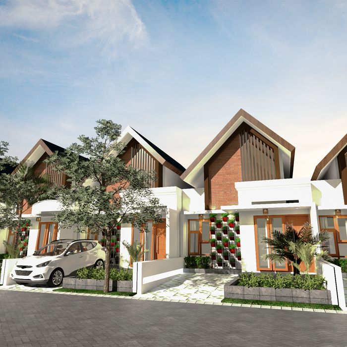 foto tampak rumah tipe ARDMORE A 40 perumahan Jawara Land
