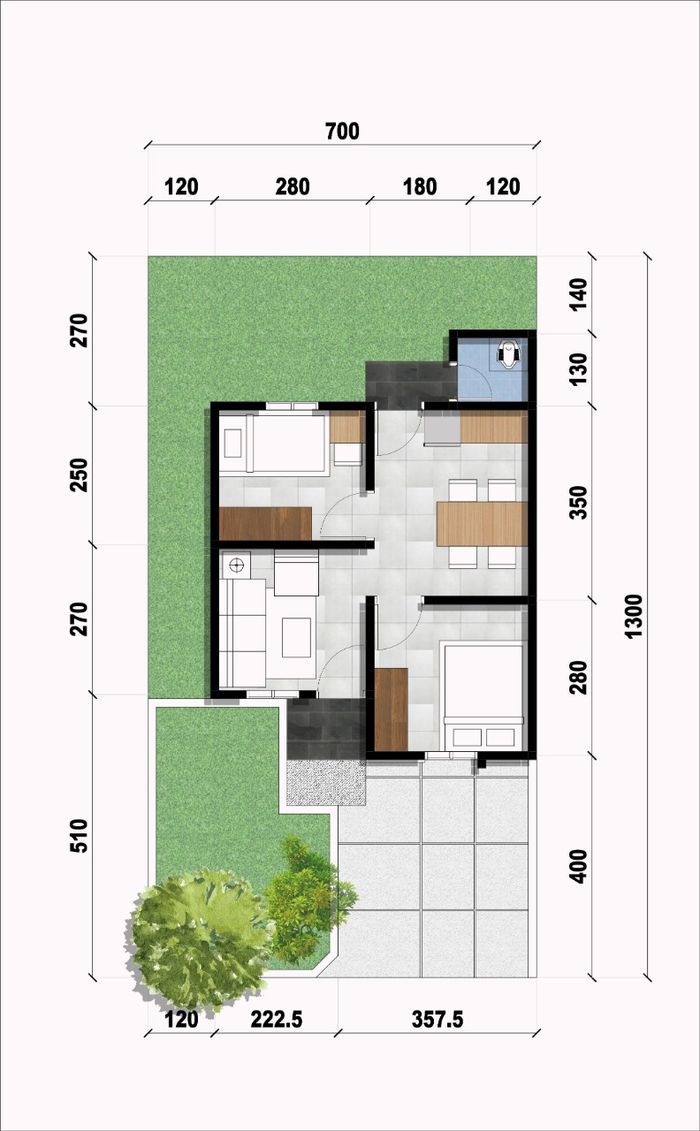 foto denah rumah tipe 36 perumahan Green House