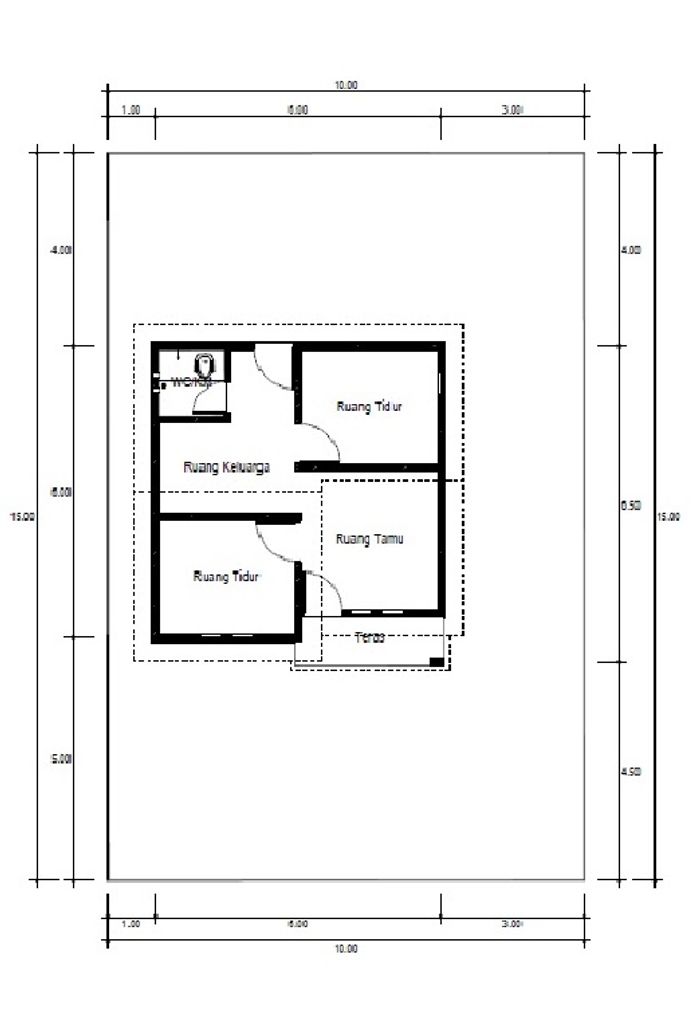 foto denah rumah tipe 36/150 perumahan PERUMAHAN PONDOK KARINSA