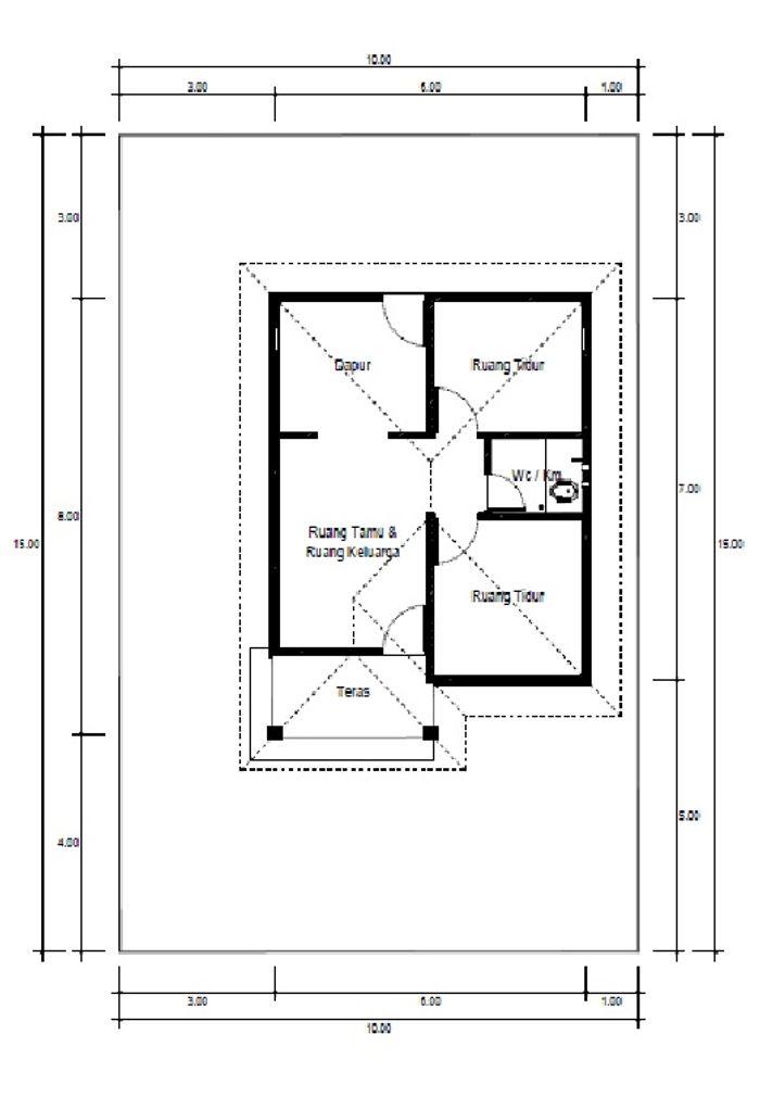 foto denah rumah tipe 45/150 perumahan PERUMAHAN PONDOK KARINSA