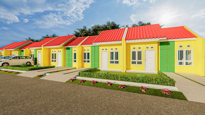 foto tampak rumah tipe PAKIS 1 perumahan PESONA PRIMA 7 RAJAMANDALA