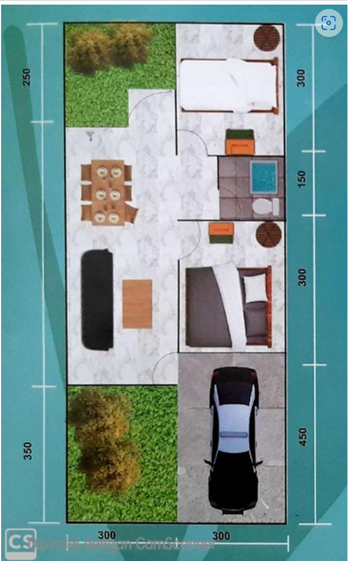 foto denah rumah tipe KOMERSIL 36/72 perumahan Taman Cikarang Indah 3