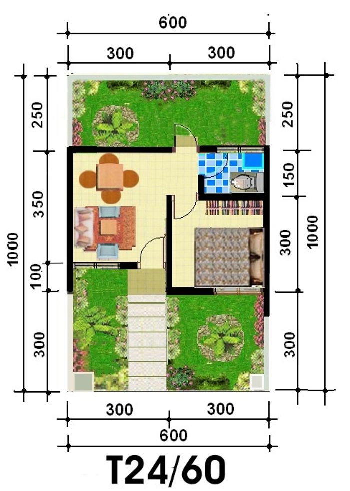 foto denah rumah tipe 24/60 perumahan DUTA PAKIS RESIDENCE TAHAP 5