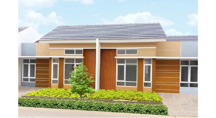foto tampak rumah tipe KAMELIA HOOK 41/126 (JUNI 22) perumahan PANJIBUWONO RESIDENCE