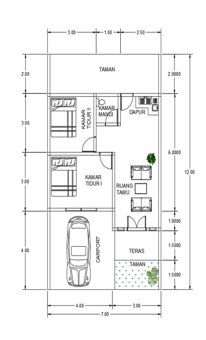 foto denah rumah tipe KOMERSIL 45/84 perumahan TAMAN RAMBUTAN INDAH