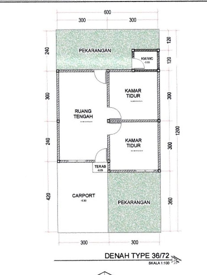 foto denah rumah tipe 36 perumahan Griya Cahaya Masannang 2 Majene