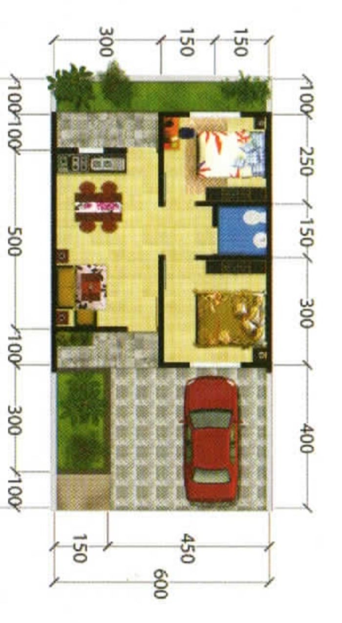 foto denah rumah tipe 36/72 perumahan PERCUT INDAH ASRI 2