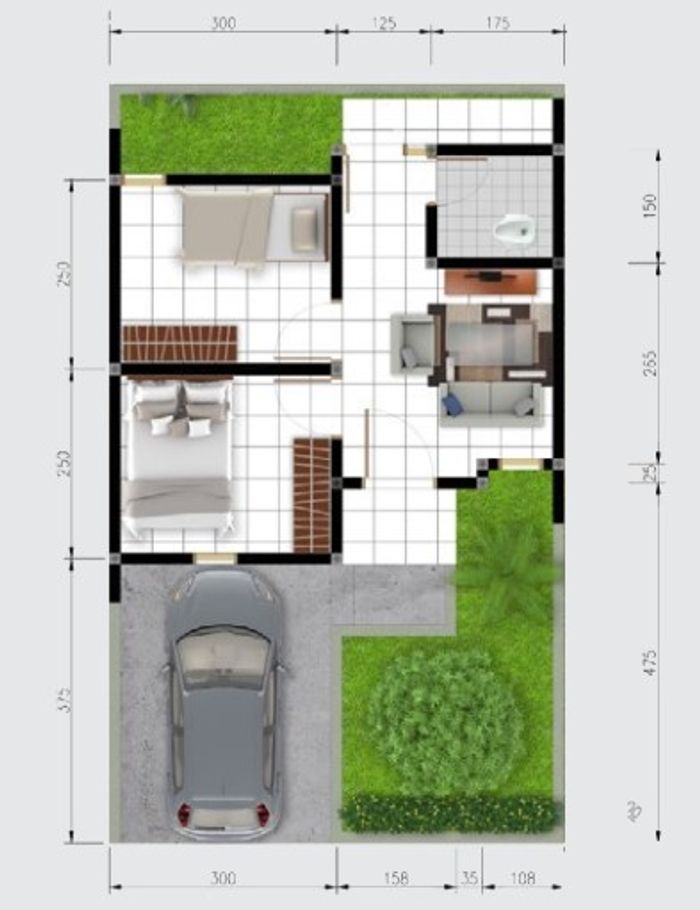 foto denah rumah tipe SUBSIDI perumahan CITOH CLUSTER CITARUM CISADANE