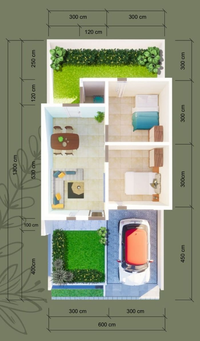 foto denah rumah tipe 36 perumahan BINA RESIDENCE PERMAI TAHAP IV
