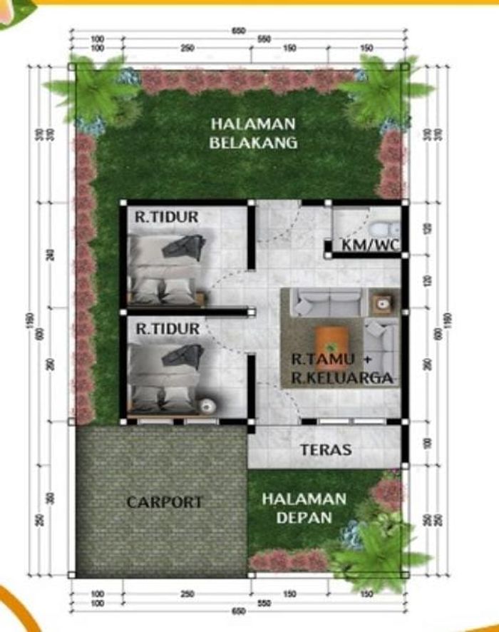 foto denah rumah tipe 30/70 Semi Finisihing perumahan PANJI SHANTI 3