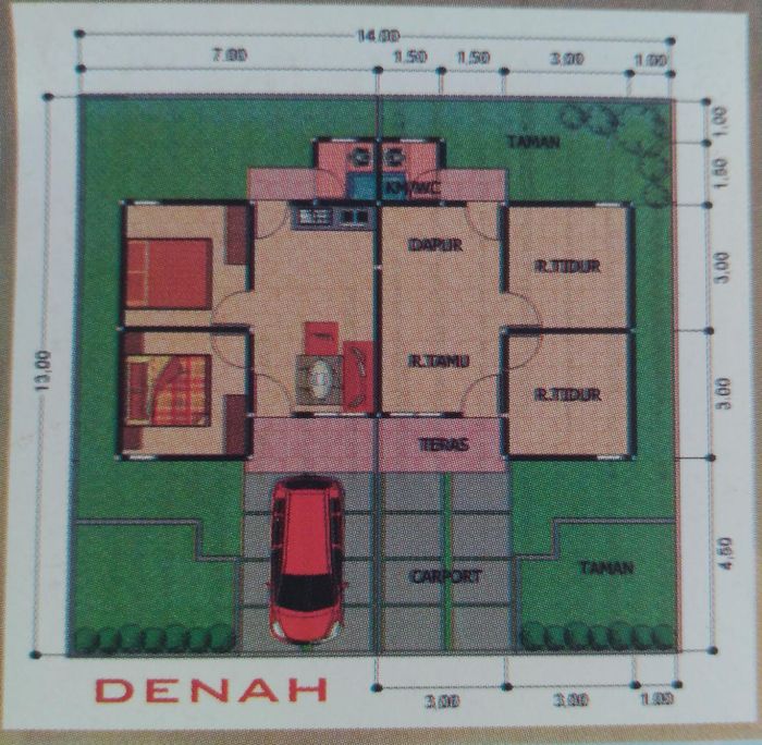 foto denah rumah tipe Griya Bintang Mutiara perumahan GRIYA BINTANG MUTIARA 2